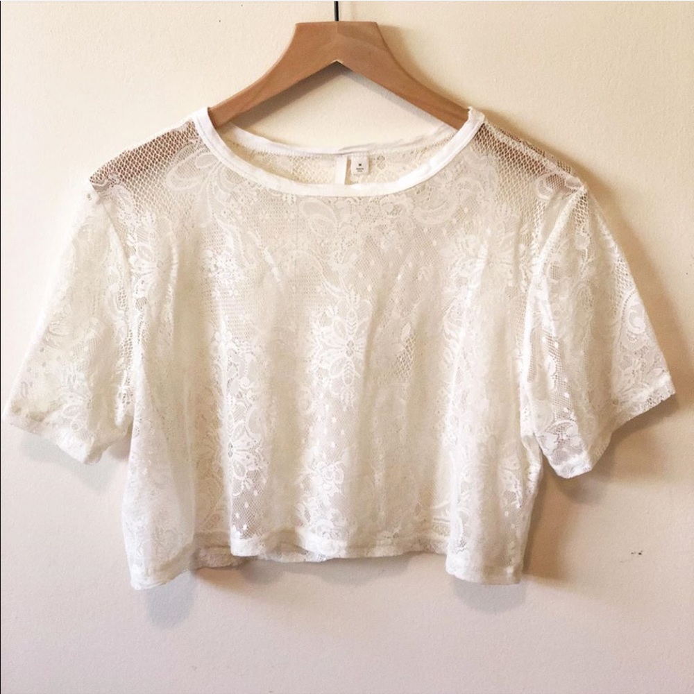 Cream Laced Top